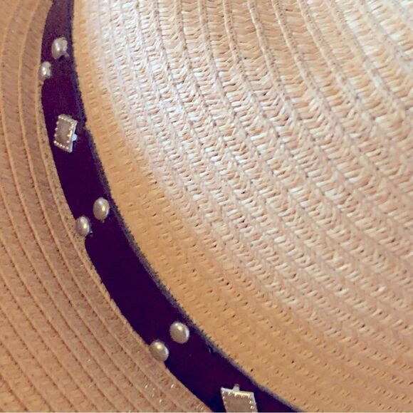 SOM-HER Flat Palm Hat Made in Mexico Sz M/L Gorgeous - Picture 6 of 12